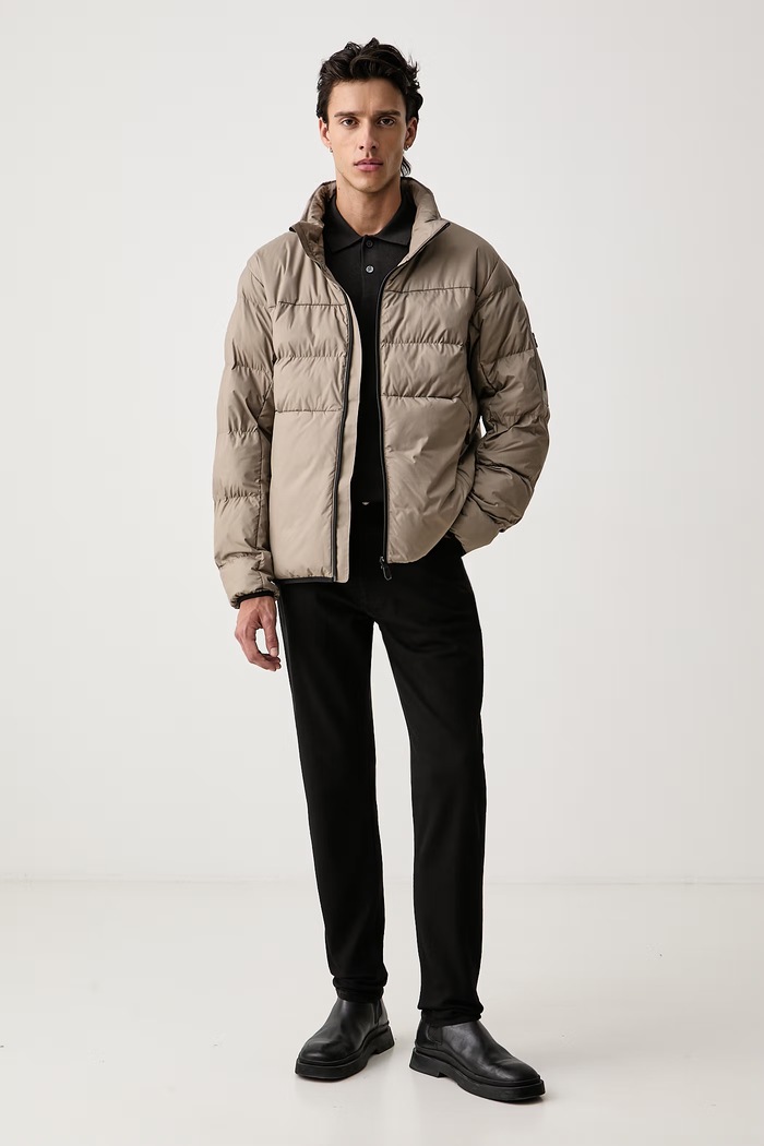 BOSS Green přechodová bunda pánská OW_Urbanex Puffer 50569136 béžová AW26