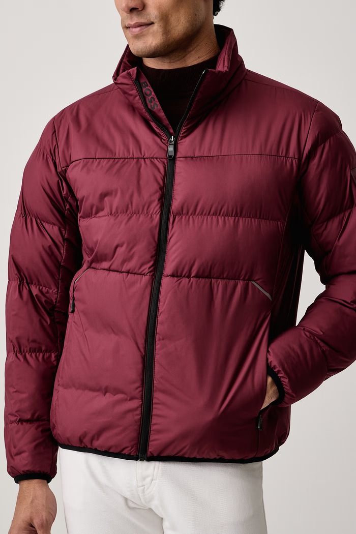 Geacă de tranziție pentru bărbați OW_Urbanex Puffer BOSS Green 50569136 burgundia