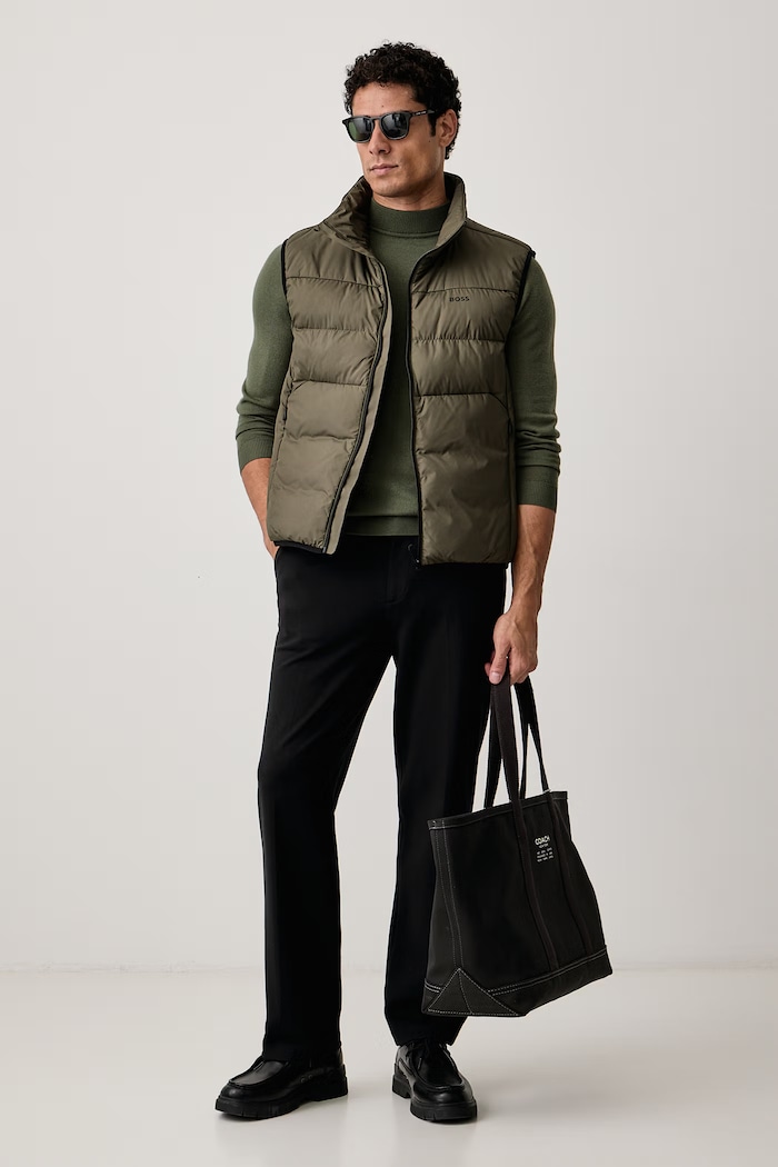 BOSS Green Vestă pentru bărbați OW_Urbanex Puffer V 50565207 verde AW26