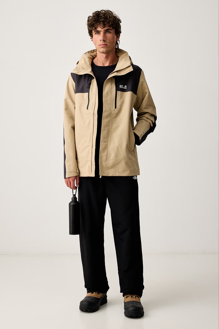 Jack Wolfskin Kurtka przeciwdeszczowa męska JASPER PRO A66294 beżowy AW26