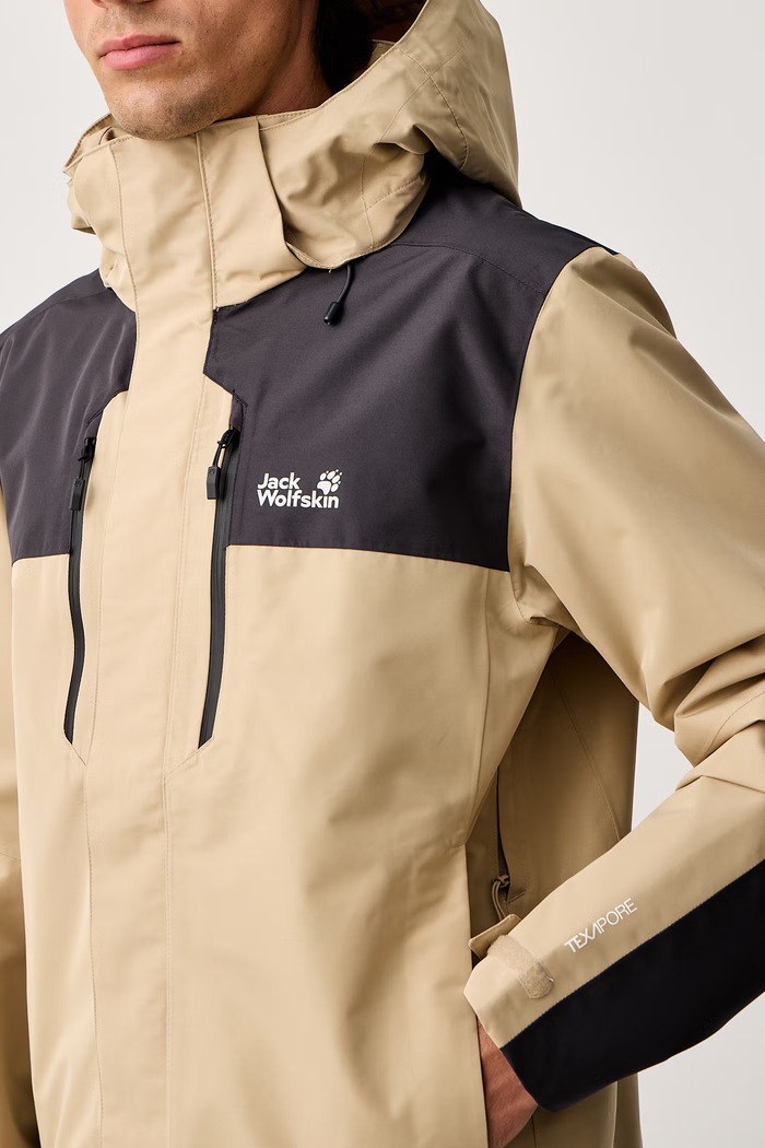 Kurtka przeciwdeszczowa męska JASPER PRO Jack Wolfskin A66294 beżowy