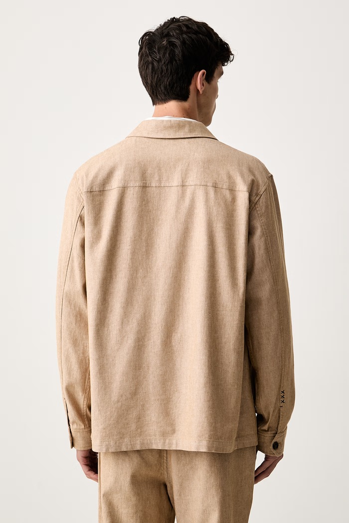 Odzież Scotch & Soda kurtka koszulowa męska z bawełną 183531 beżowy