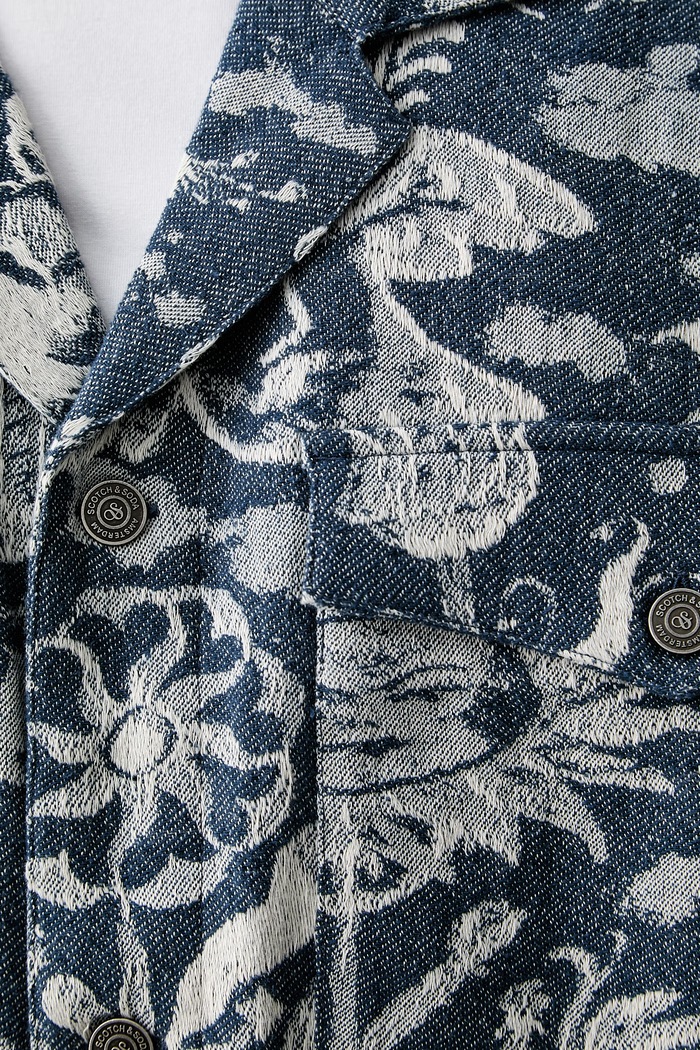 Scotch & Soda rövid dzseki férfi pamut 183530 kék
