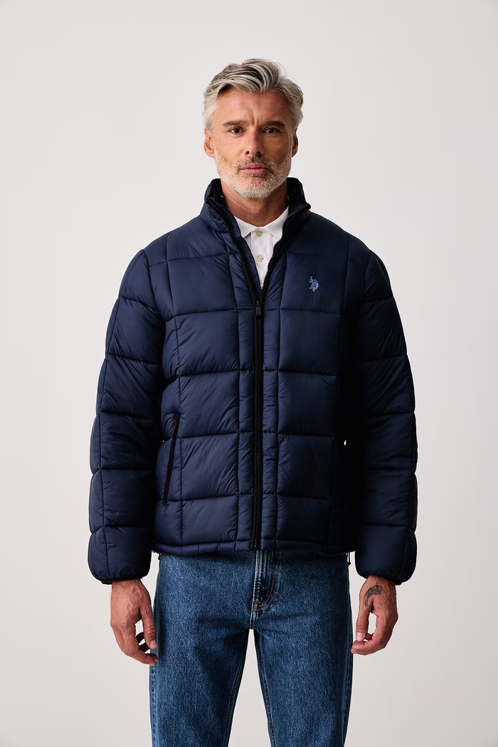 U.S. Polo Assn. Kurtka pikowana męska BOX QUILT PUFFER granatowy MUP5445