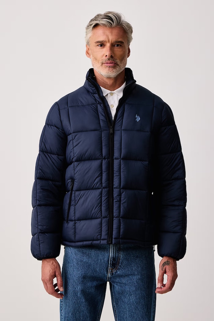 U.S. Polo Assn. Prošivena jakna za muškarce BOX QUILT PUFFER mornarsko plava MUP5445