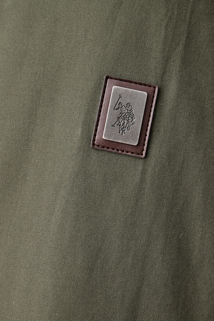 Parka za muškarce od pamuka CANVAS COUNTRY COLLARED U.S. Polo Assn. zelena MUP4265