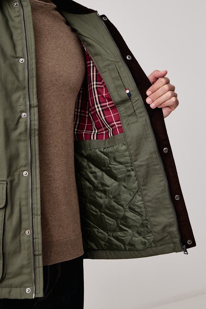 U.S. Polo Assn. Parka za muškarce od pamuka CANVAS COUNTRY COLLARED MUP4265