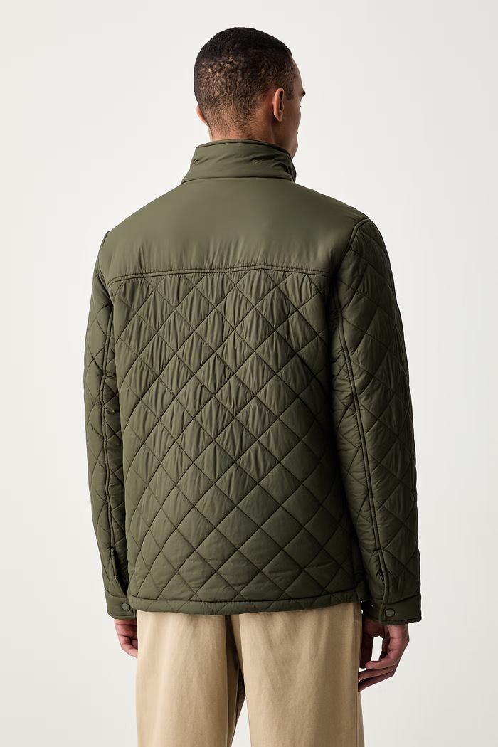 Odzież U.S. Polo Assn. kurtka męska DIAMOND QUILTED FUNNEL MUP3790 zielony