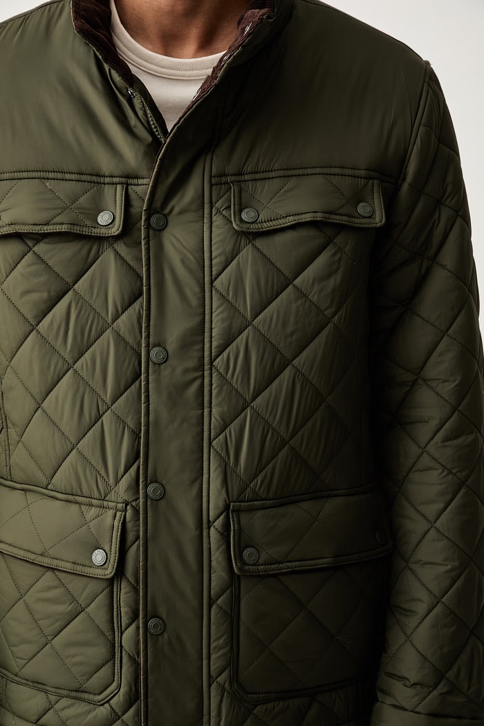 U.S. Polo Assn. kurtka męska DIAMOND QUILTED FUNNEL zielony MUP3790