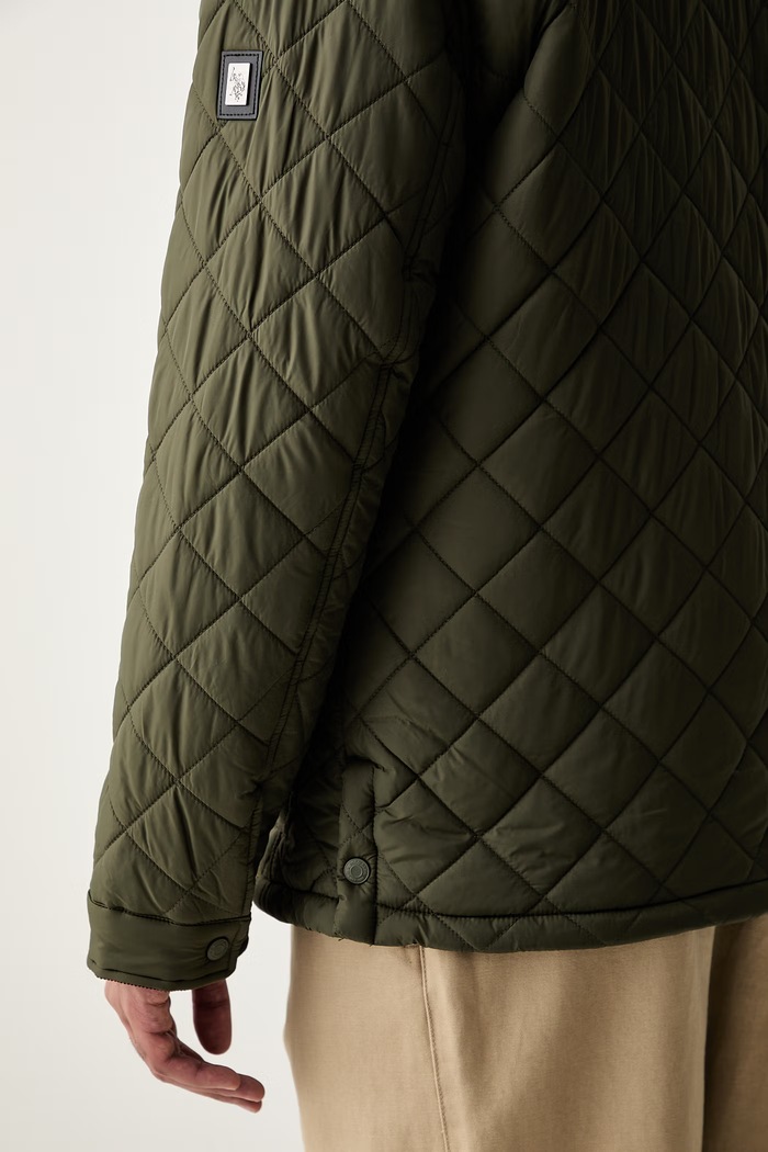 U.S. Polo Assn. kurtka męska DIAMOND QUILTED FUNNEL MUP3790 zielony