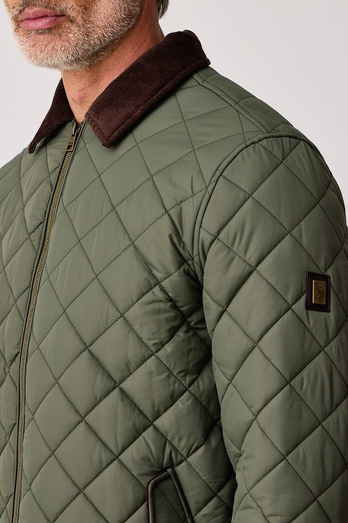Kurtka pikowana męska DIAMOND QUILT PADDED COLLARED U.S. Polo Assn. MUP3975 zielony
