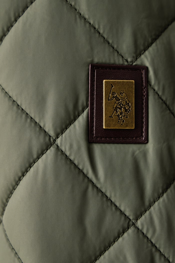 Kurtka pikowana męska DIAMOND QUILT PADDED COLLARED U.S. Polo Assn. zielony MUP3975