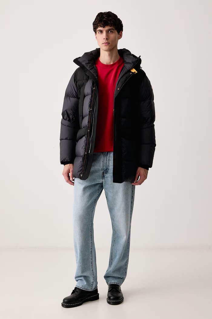 Parajumpers Długa kurtka męska SHEDIR PMPUEN040541 czarny AW26