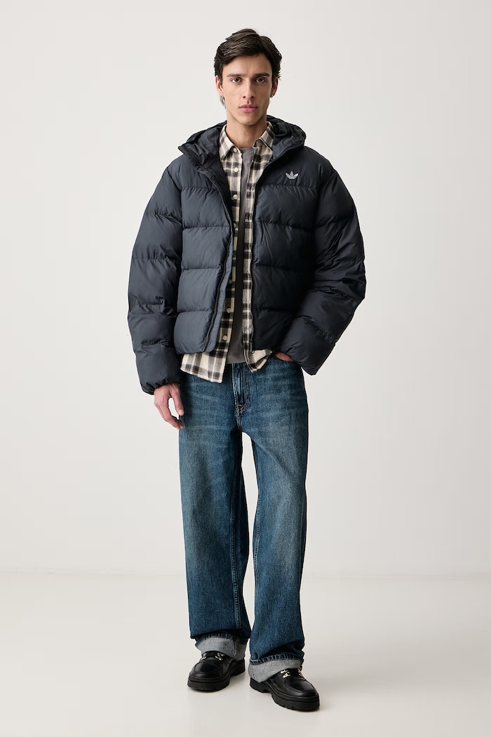 adidas Originals Kurtka pikowana męska Hooded Regen KS4143 niebieski AW26