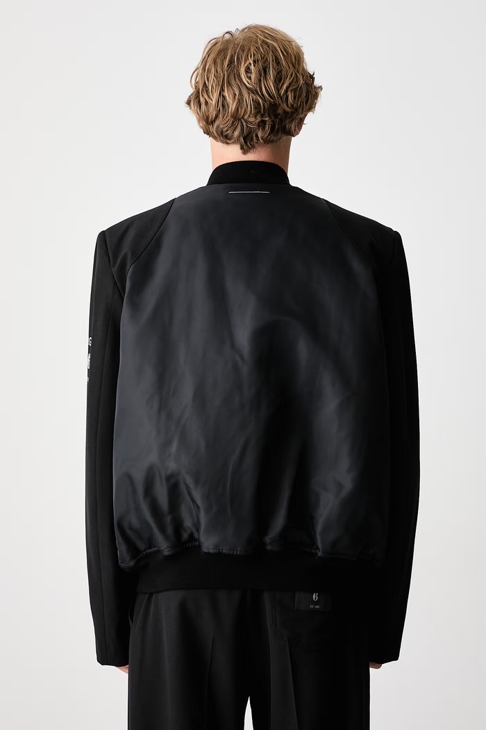 Odzież MM6 Maison Margiela Krótka kurtka wełniana męska SH0AM0097.MTN192 czarny