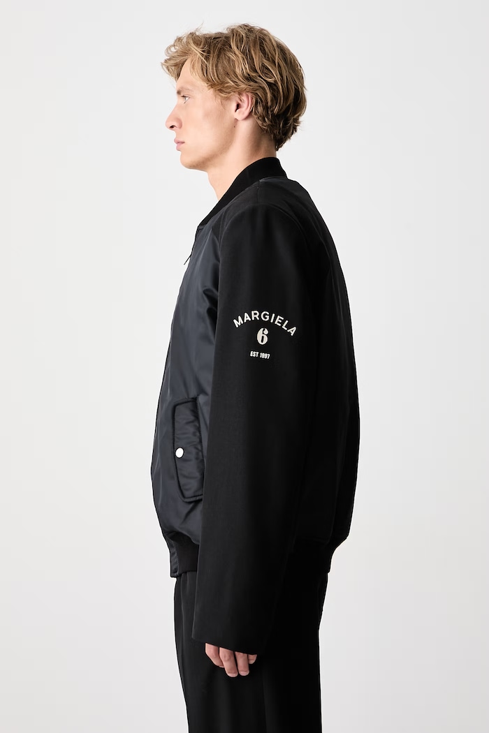 Krótka kurtka wełniana męska MM6 Maison Margiela SH0AM0097.MTN192 czarny