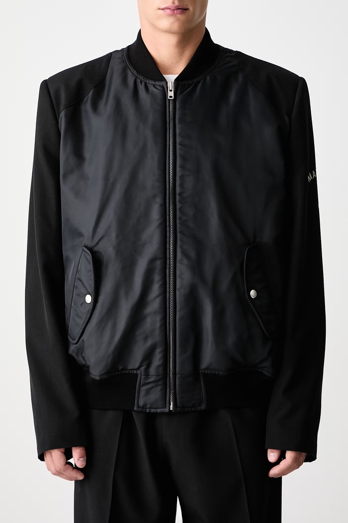 Krótka kurtka wełniana męska MM6 Maison Margiela czarny SH0AM0097.MTN192
