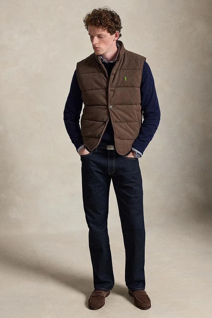 Odzież Polo Ralph Lauren Bezrękawnik męski 710B26155 brązowy