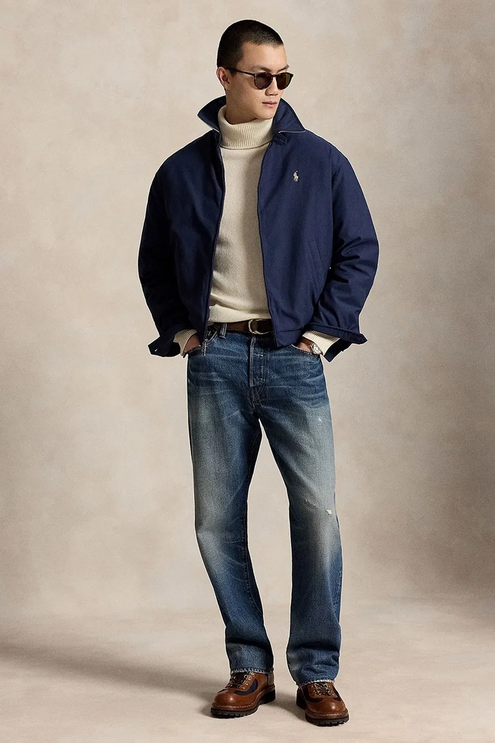 Oblečení Polo Ralph Lauren Bomber pánský 710B15533 námořnická modř