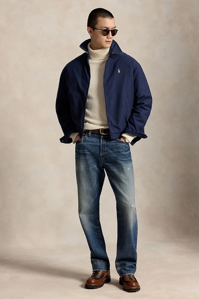 Oblečení Polo Ralph Lauren Bomber pánský 710B15533 námořnická modř