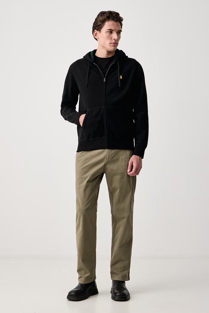 Polo Ralph Lauren Bluza rozpinana z kapturem męska z bawełną 710B28290 czarny AW26