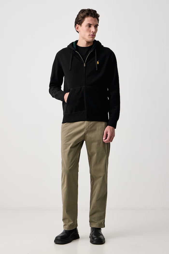Polo Ralph Lauren Bluza rozpinana z kapturem męska z bawełną 710B28290 czarny AW26