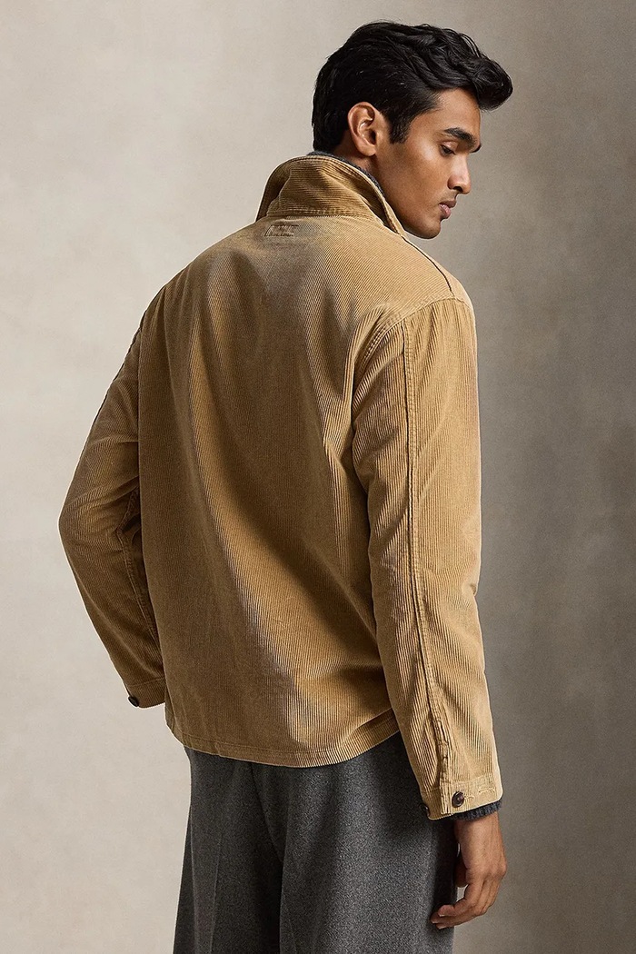 Polo Ralph Lauren Kurtka koszulowa męska bawełniana 710B24260 beżowy AW26