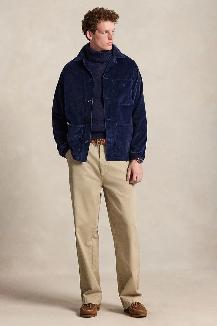 Odzież Polo Ralph Lauren Kurtka koszulowa męska bawełniana 710B24260 granatowy