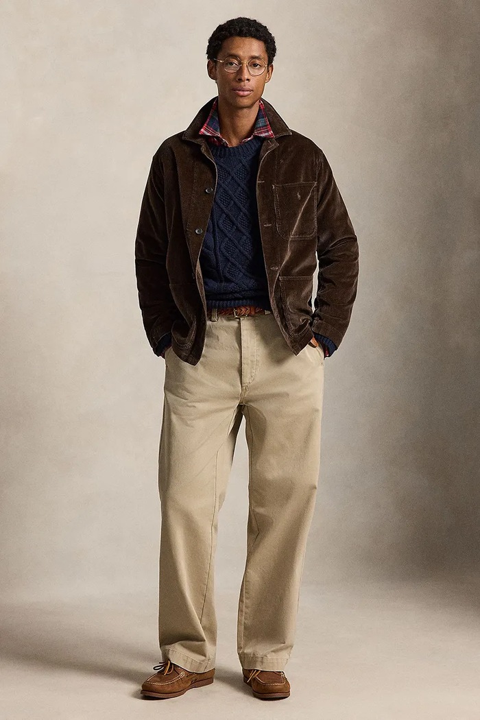 Odzież Polo Ralph Lauren Kurtka koszulowa męska bawełniana 710B24260 brązowy