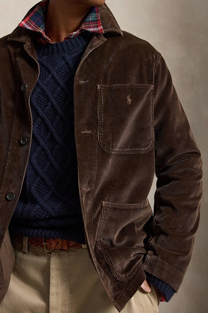 Kurtka koszulowa męska bawełniana Polo Ralph Lauren brązowy 710B24260