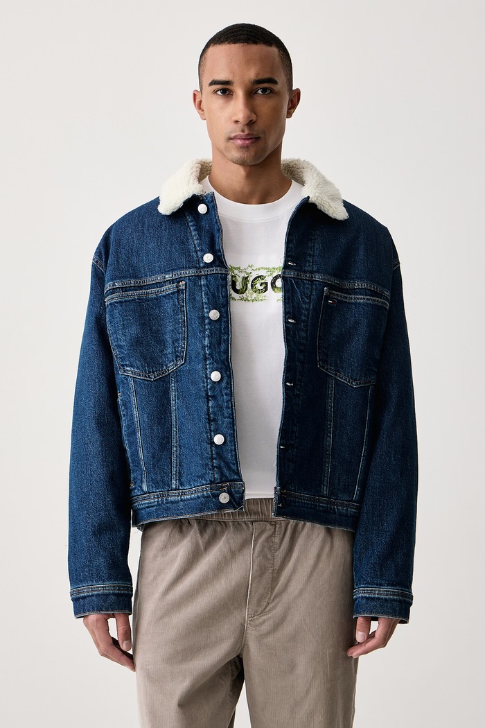 Tommy Jeans Krótka kurtka męska jeansowa granatowy DM0DM23485