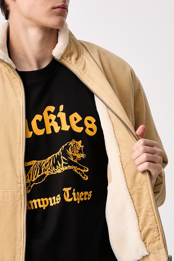 Krótka kurtka męska sztruksowa Tommy Jeans beżowy DM0DM23610