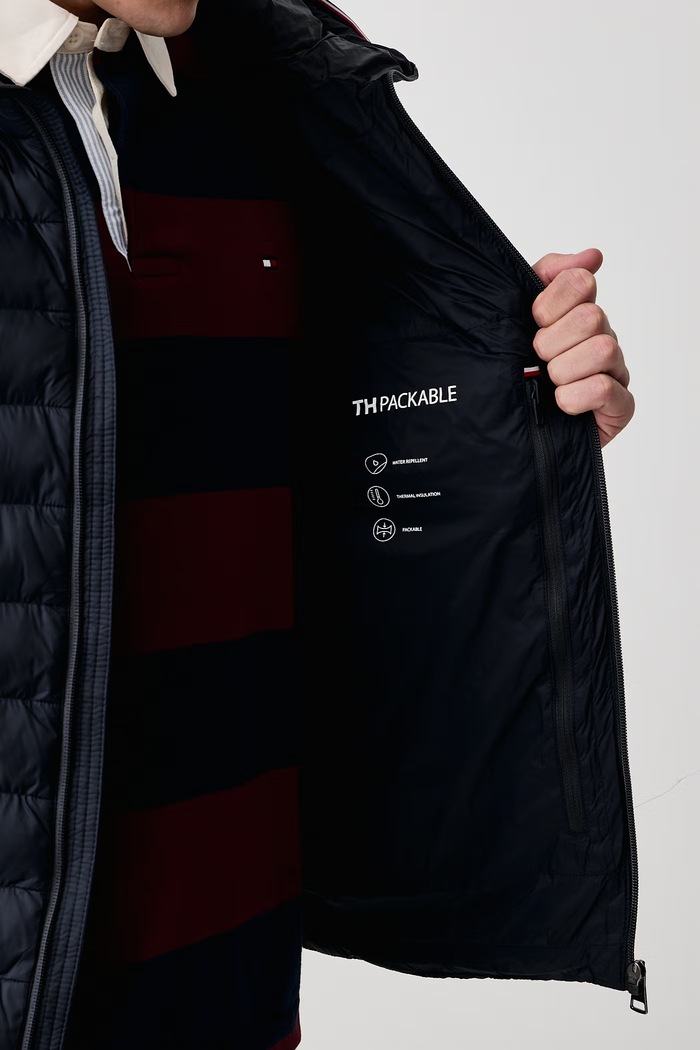 Κοντό μπουφάν ανδρικό Tommy Hilfiger σκούρο μπλε MW0MW43464