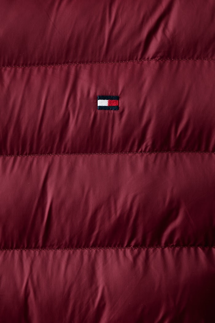 Κοντό μπουφάν ανδρικό Tommy Hilfiger μπορντό MW0MW43464