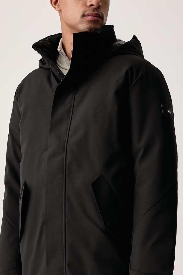 Μακρύ μπουφάν ανδρικό Tommy Hilfiger MW0MW44989 μαύρο