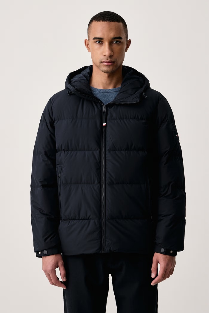 Tommy Hilfiger Πουπουλένιο μπουφάν ανδρικό σκούρο μπλε MW0MW45303