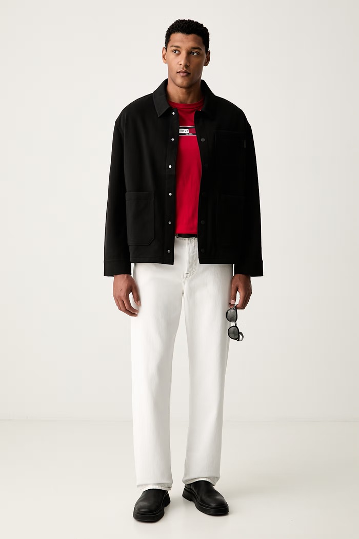 Tommy Hilfiger rövid dzseki férfi pamuttal MW0MW44945 fekete AW26