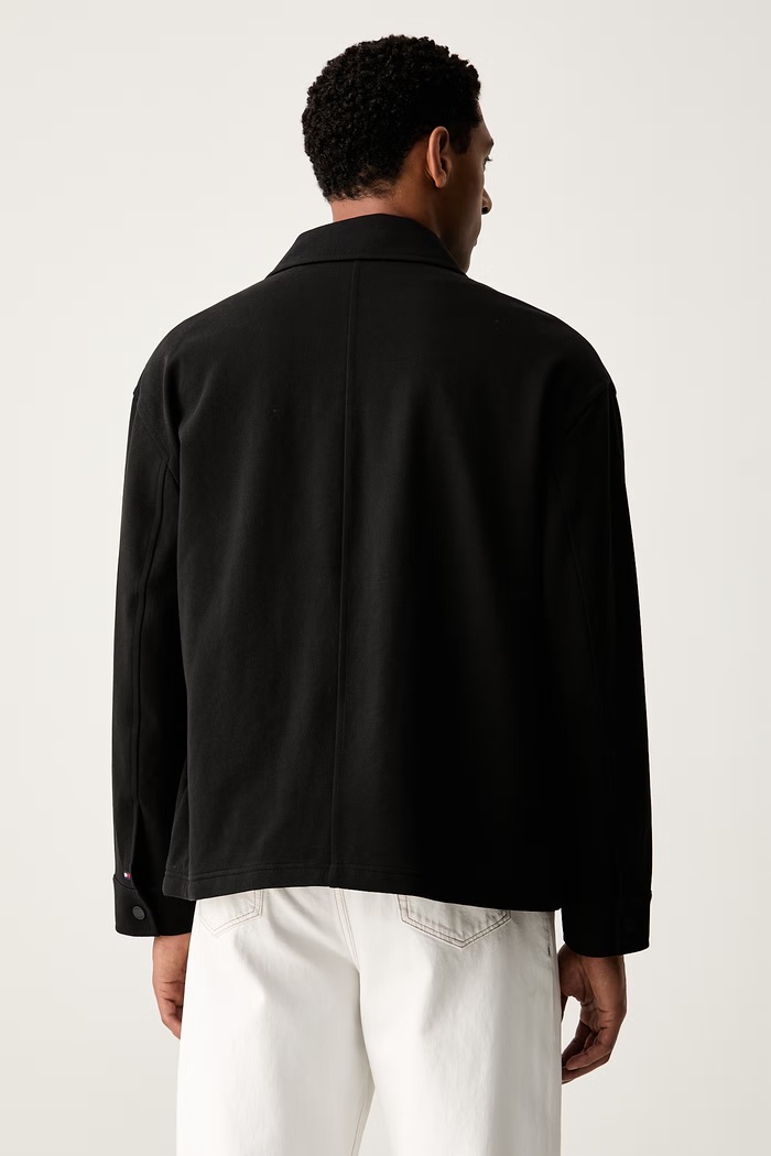 Ruházat Tommy Hilfiger rövid dzseki férfi pamuttal MW0MW44945 fekete