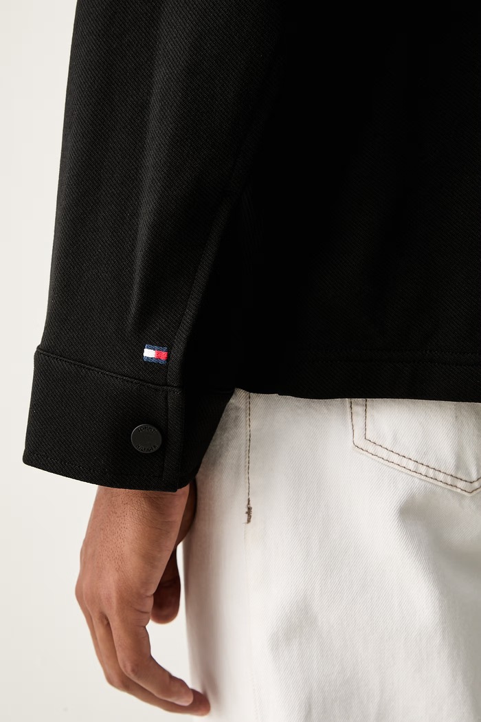 Tommy Hilfiger rövid dzseki férfi pamuttal MW0MW44945 fekete