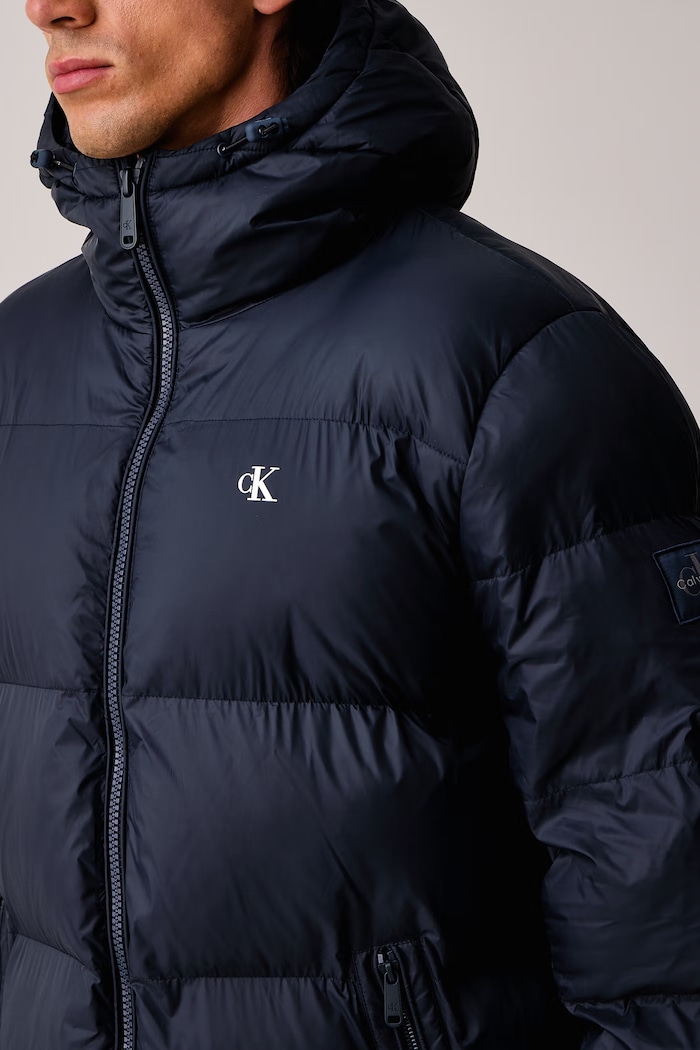 Długa kurtka męska Calvin Klein Jeans LV04RH501G granatowy