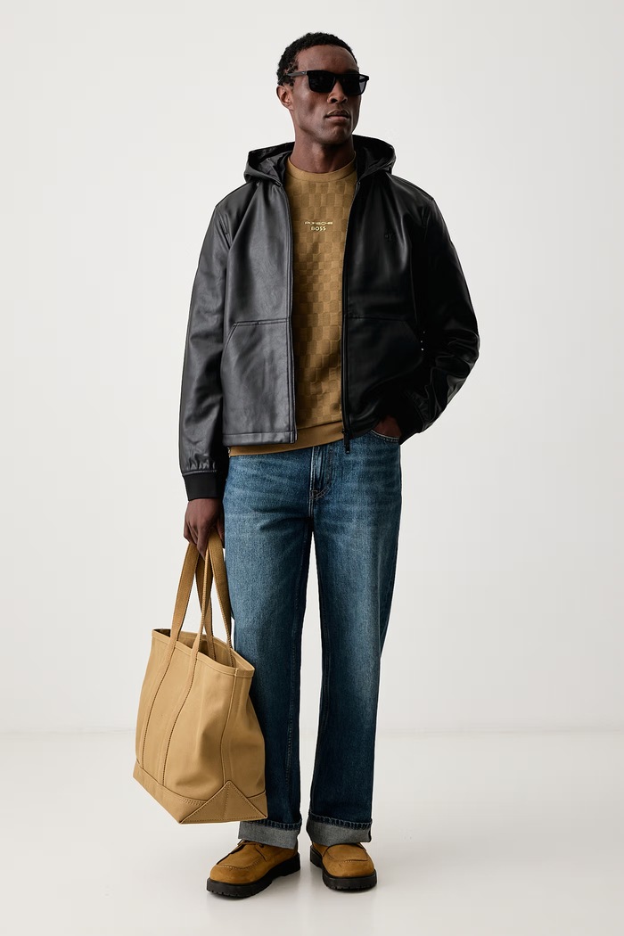 Calvin Klein Jeans Bunda pánska z imitácie kože LV04RH403G čierna AW26