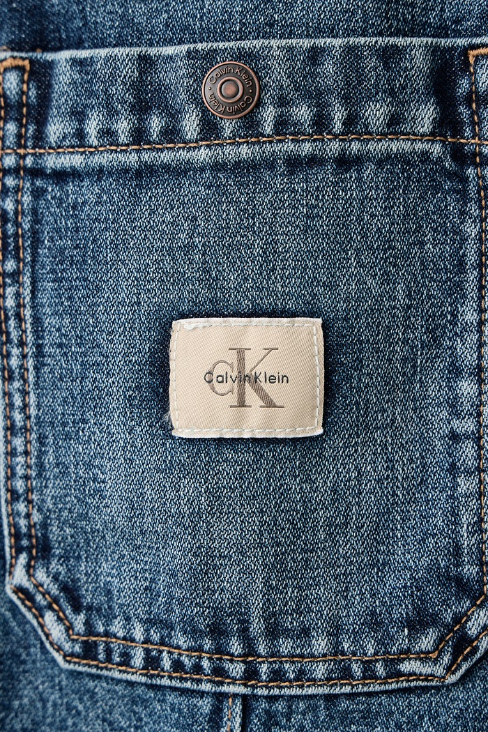 Μεταβατικό μπουφάν ανδρικό ντένιμ Calvin Klein Jeans μπλε LV04RH780G