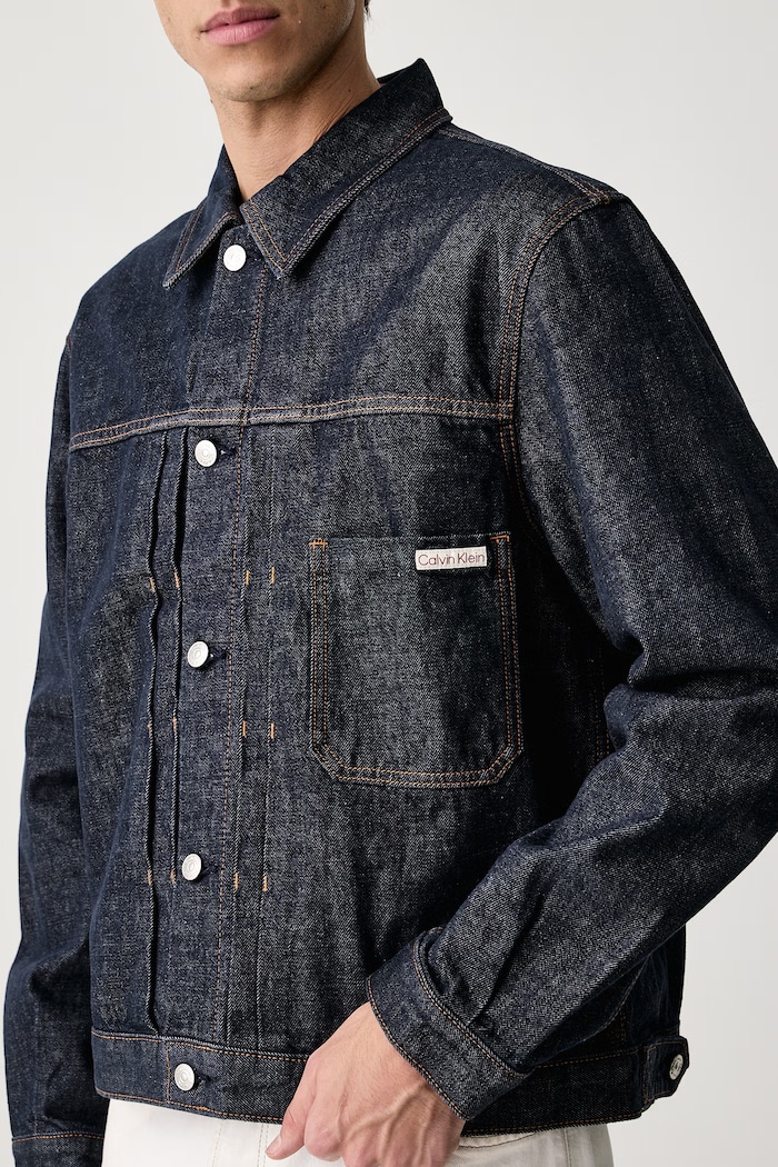 Odjeća Calvin Klein Jeans Traper jakna za muškarce od pamuka LV04RH778G mornarsko plava