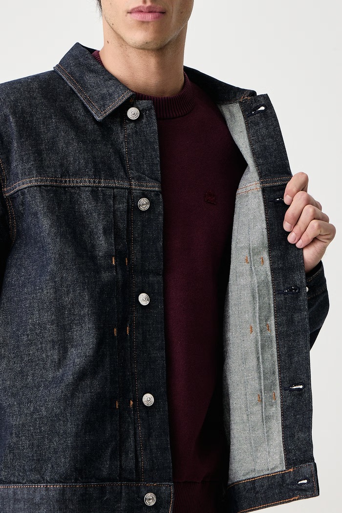 Traper jakna za muškarce od pamuka Calvin Klein Jeans mornarsko plava LV04RH778G