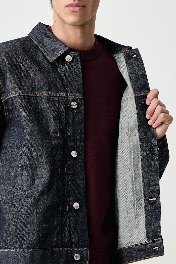 Traper jakna za muškarce od pamuka Calvin Klein Jeans mornarsko plava LV04RH778G