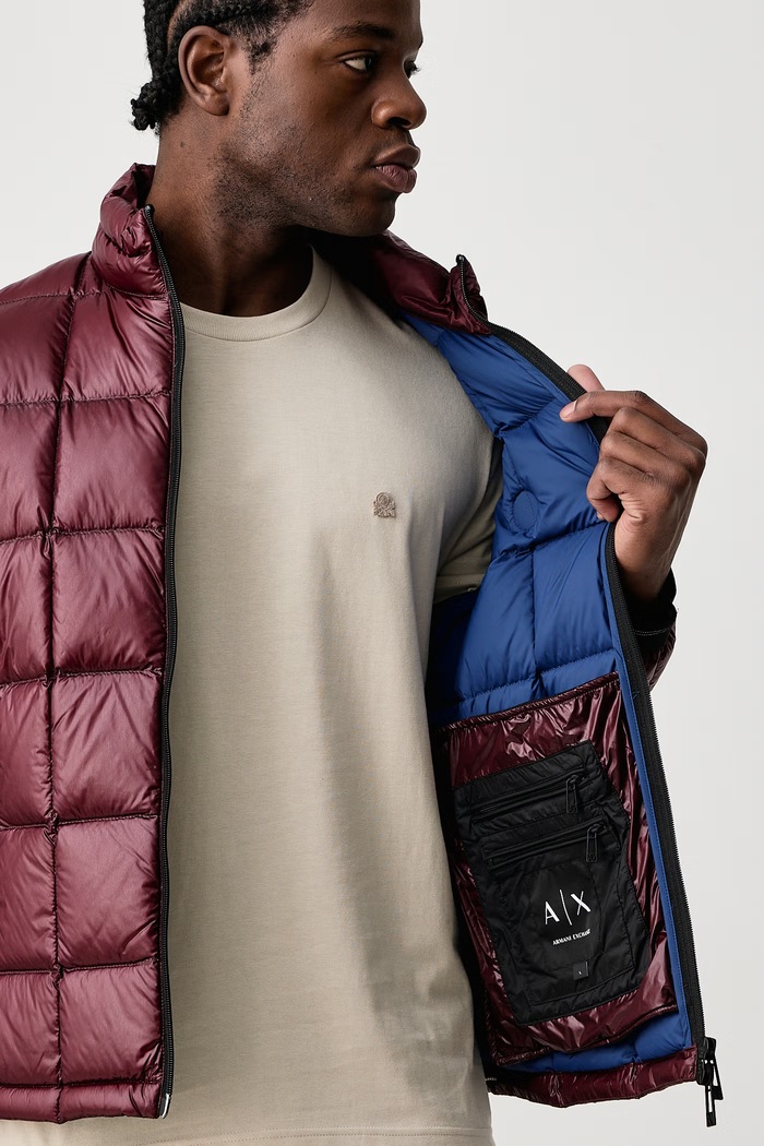 Oblečení Armani Exchange Péřová bunda pánská XM003474.AF23755 burgundské