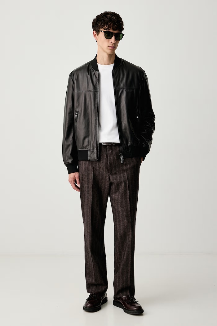 Armani Exchange Куртка-бомбер чоловіча шкіряна XM003354.AF27323 чорний AW26