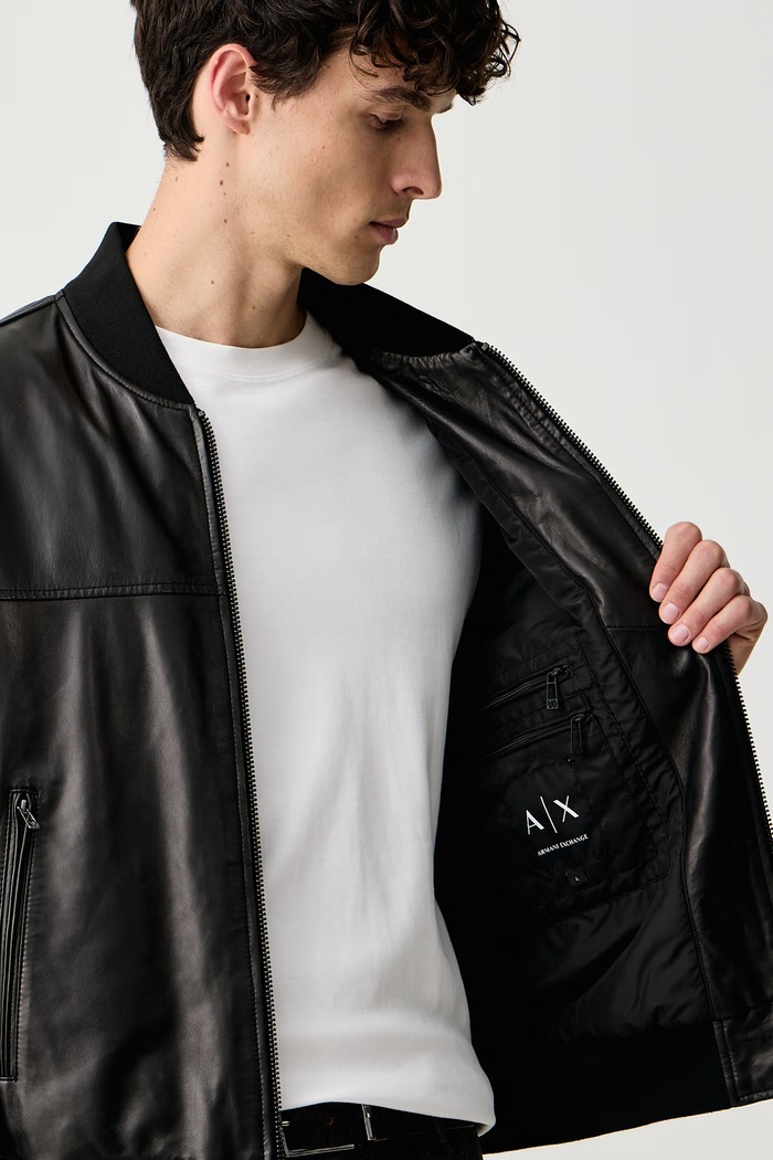 Armani Exchange Куртка-бомбер чоловіча шкіряна XM003354.AF27323