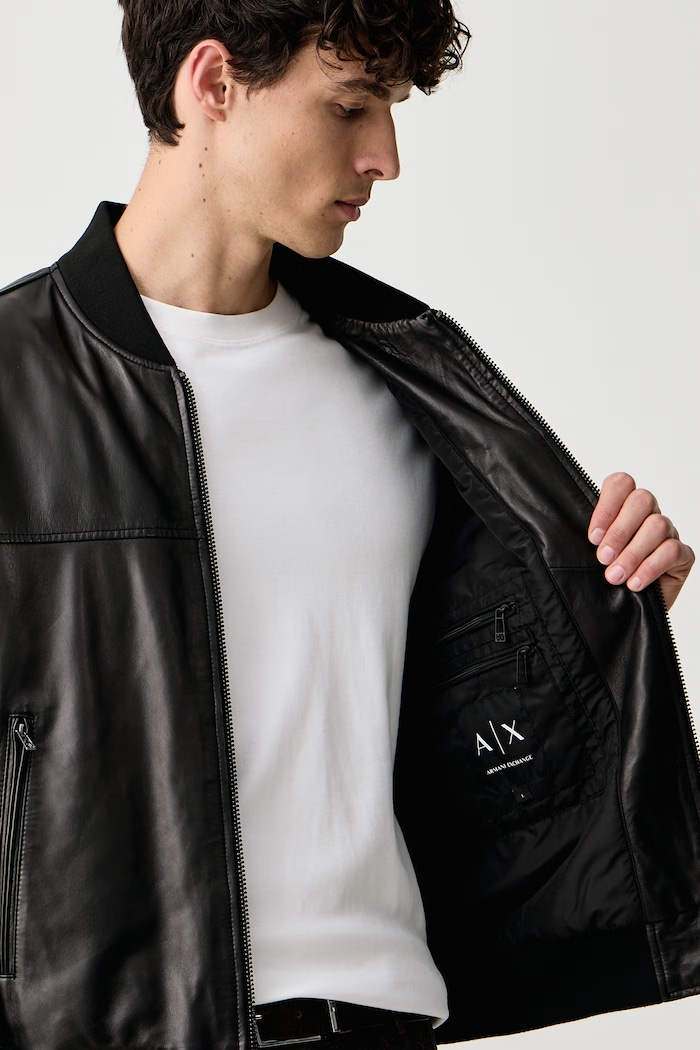 Armani Exchange Куртка-бомбер чоловіча шкіряна XM003354.AF27323