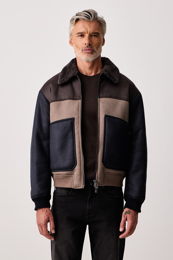 Armani Exchange Kurtka przejściowa męska z imitacji skóry brązowy XM003323.AF28562